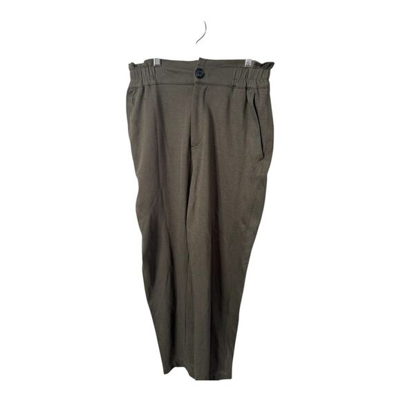 ZARA Olive Green High Waist Relaxed Fit Trousers Women’s Size Small - Picture 2 of 10